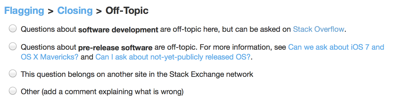 Flagging > Closing > Off-Topic