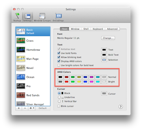 Terminal ANSI Color Preferences