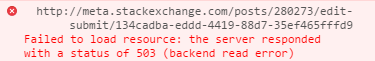 status 503 (backend read error)