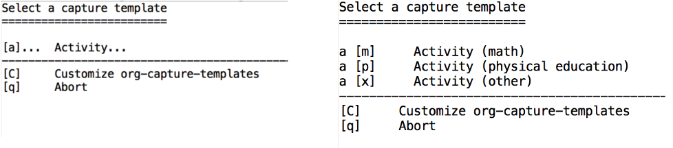 Two-key capture template allows logical grouping