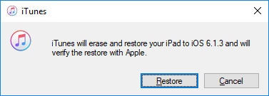 Restore iPad to iOS 6.1.3