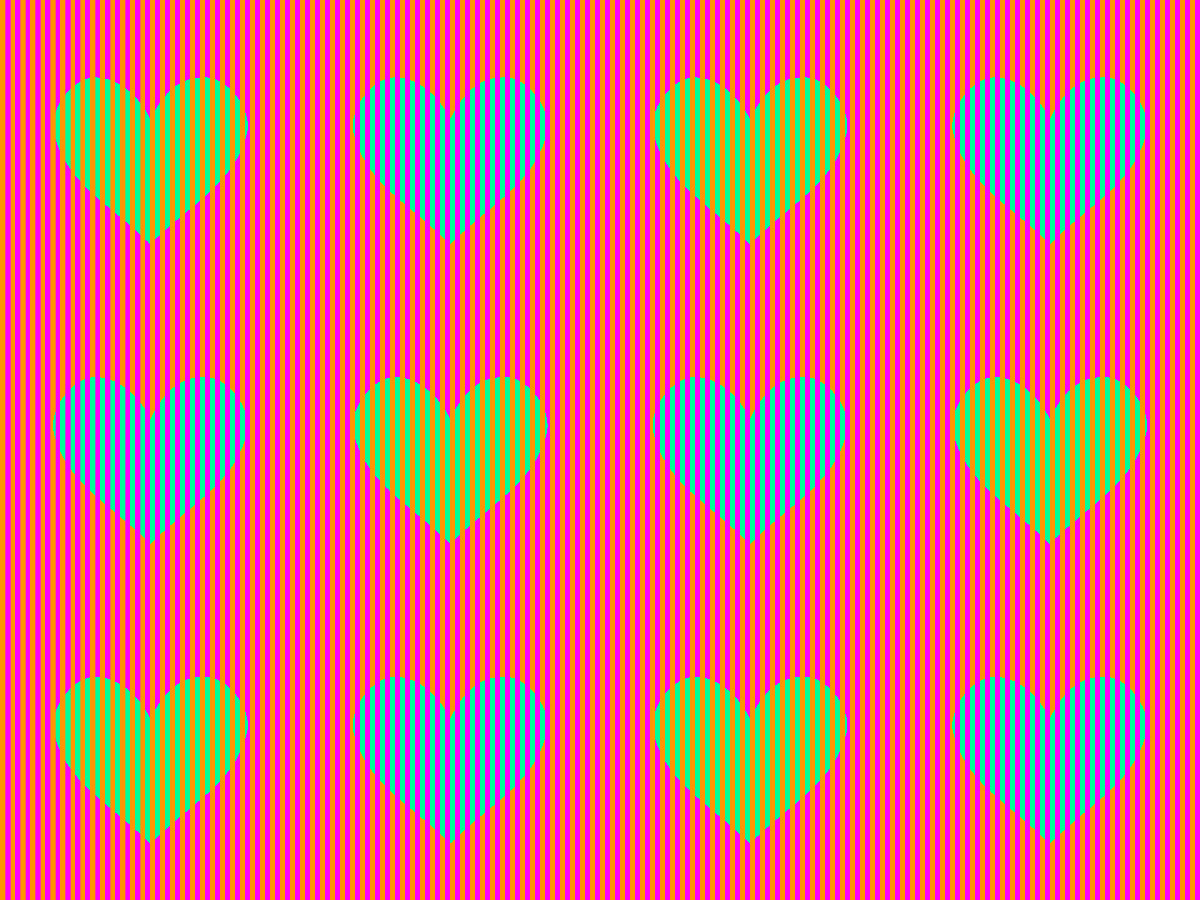 green/blue heart illusion