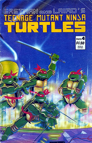 Mirage Comics cover showing the turtles with red masks