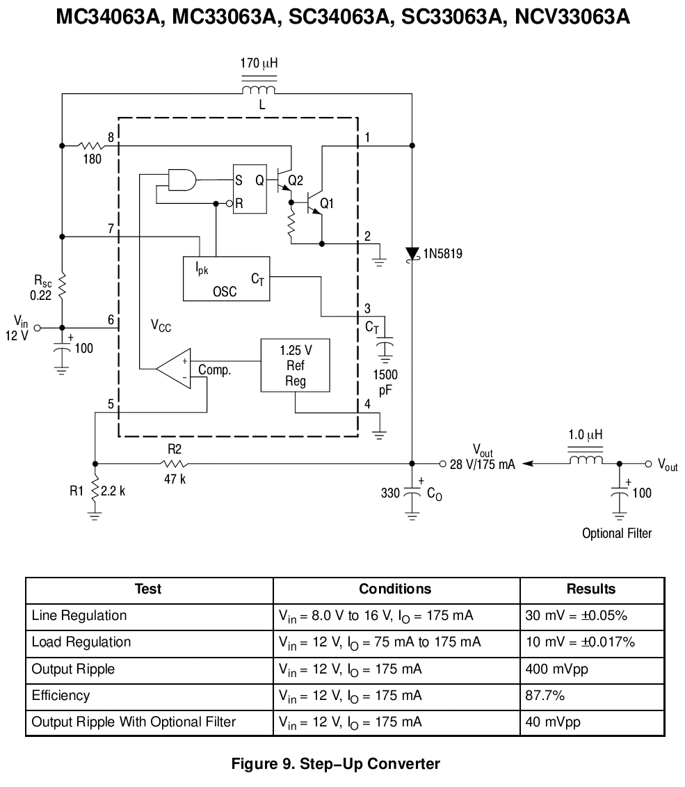 MC34063 boost circuit design example