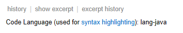 Code language (used for syntax highlighting): lang-java
