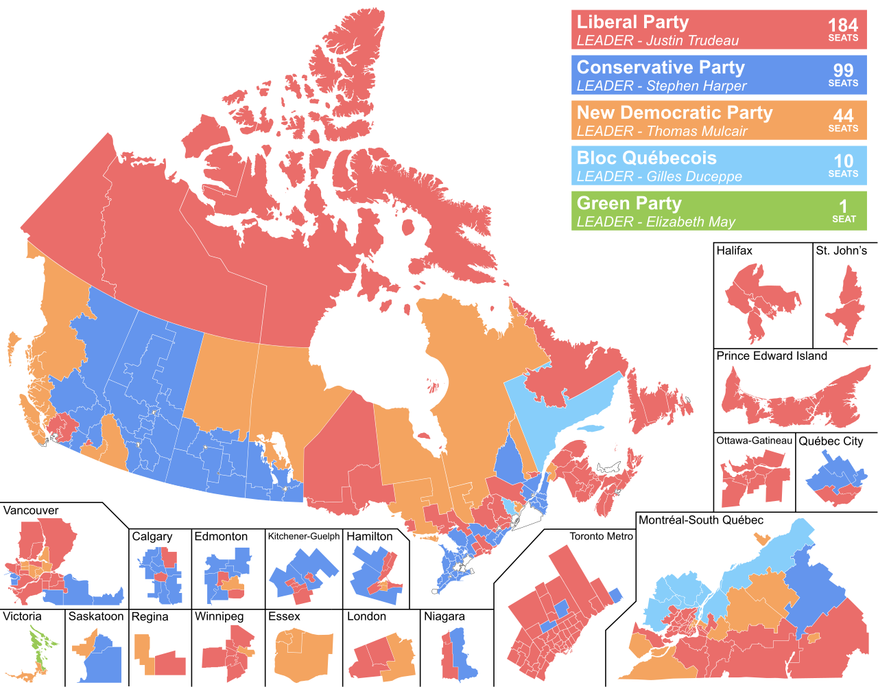 Canadian federal election results 2015