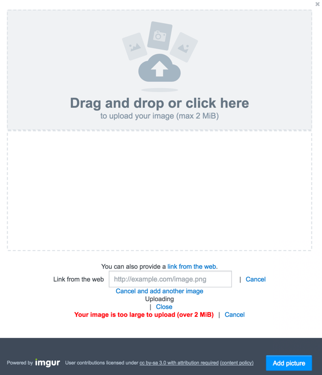 Stack Exchange Modal form, Uploading, drag & drop