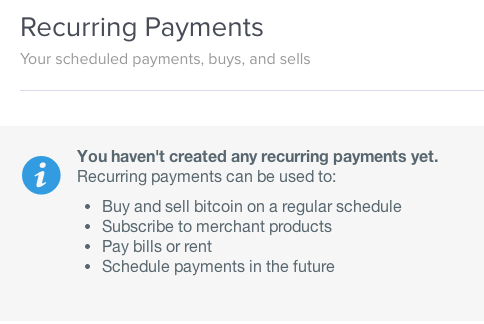 Snippet from Coinbase's interface