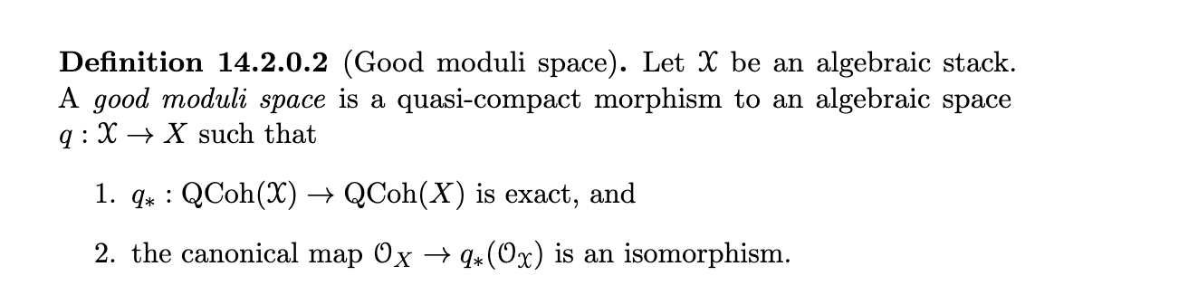 Definition of good moduli spaces