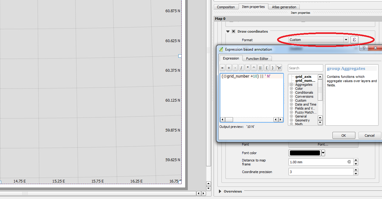 Custom coordinate format