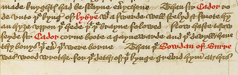 Winchester Manuscript snippet showing thorn and yogh