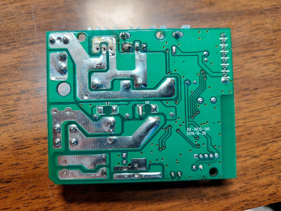 Image of the circuit board from below.