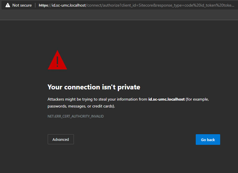 Identity Server SSL Warning