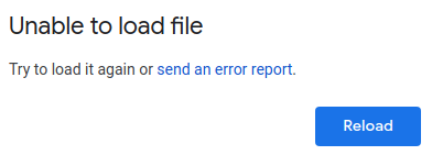 Google Drive Unable to Load File Error