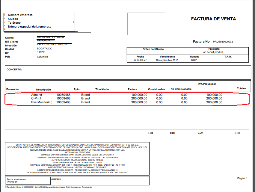 Ejemplo resultado