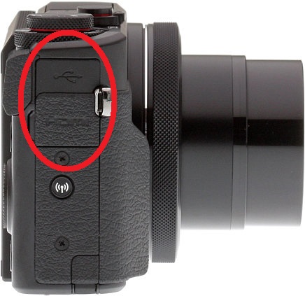 USB port cover location