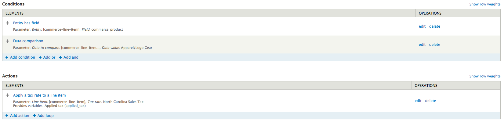 tax rule only to specific product types