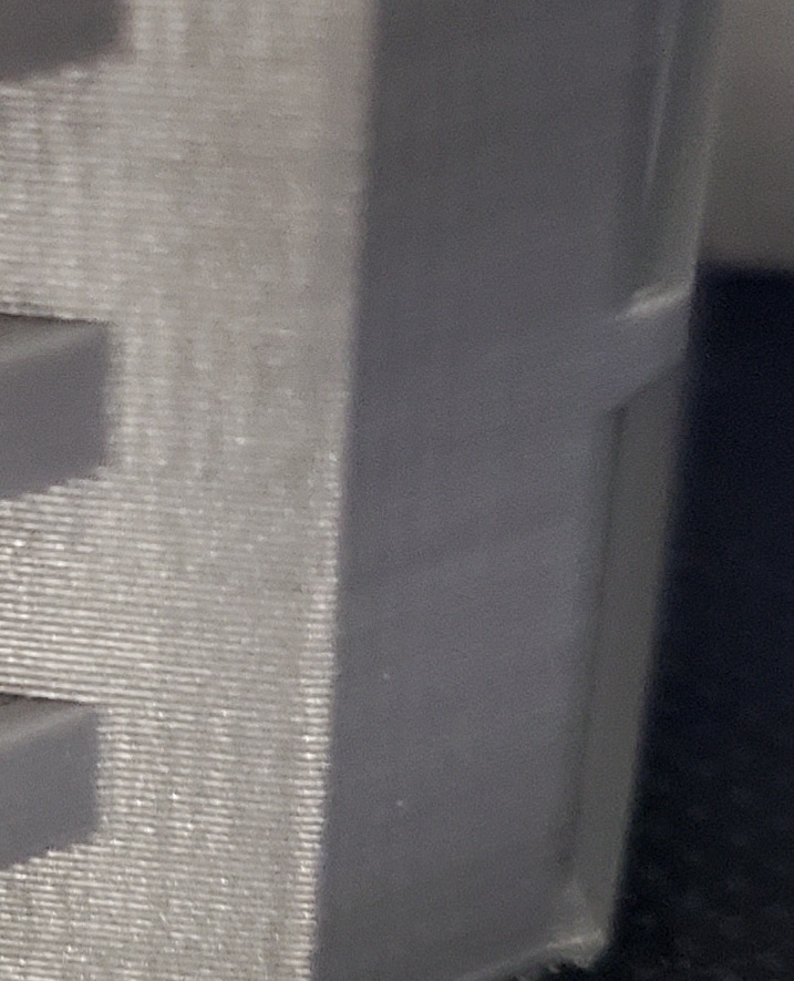 Close up photo of print showing layers