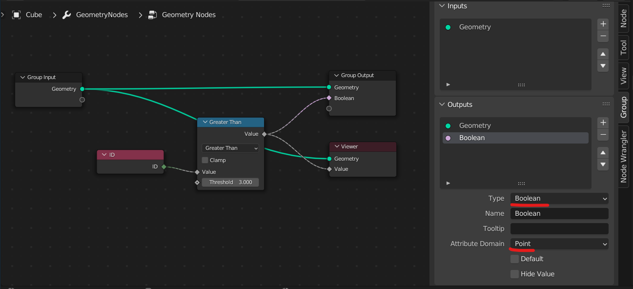 screenshot showing node output settings