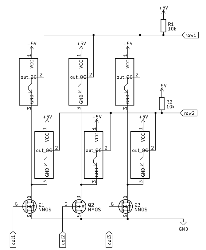 muxing sensors by controlling gnd