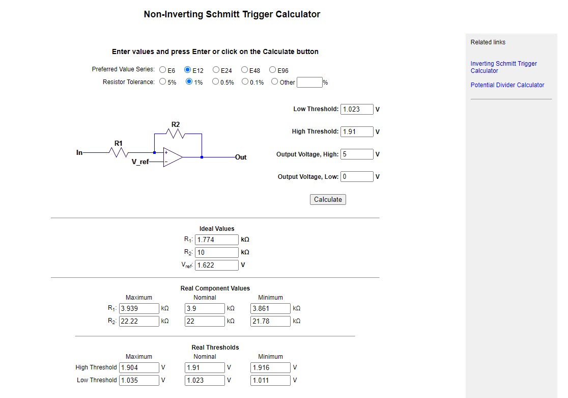 Non inverting Schmitt trigger