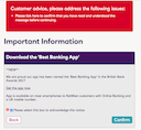 Natwest Online Banking Message Acknowledgement