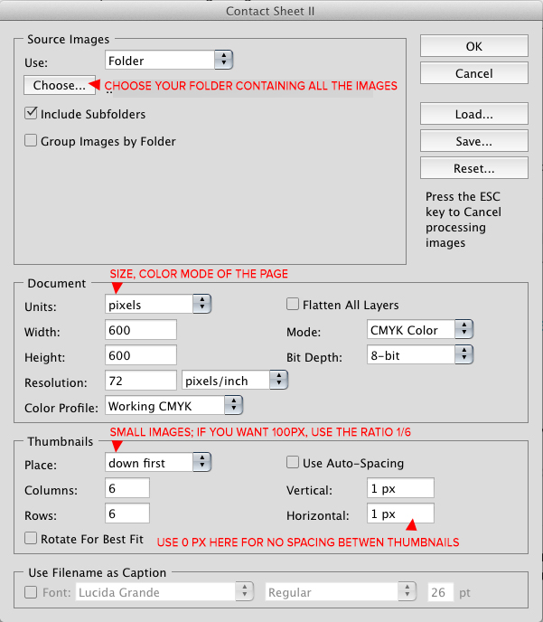 contact sheet automate photoshop