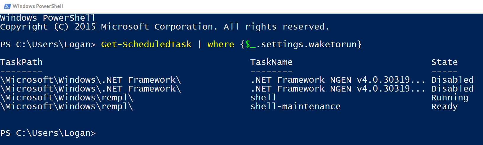 Powershell Tasks That Wake PC