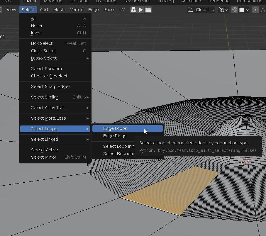 select edge loops