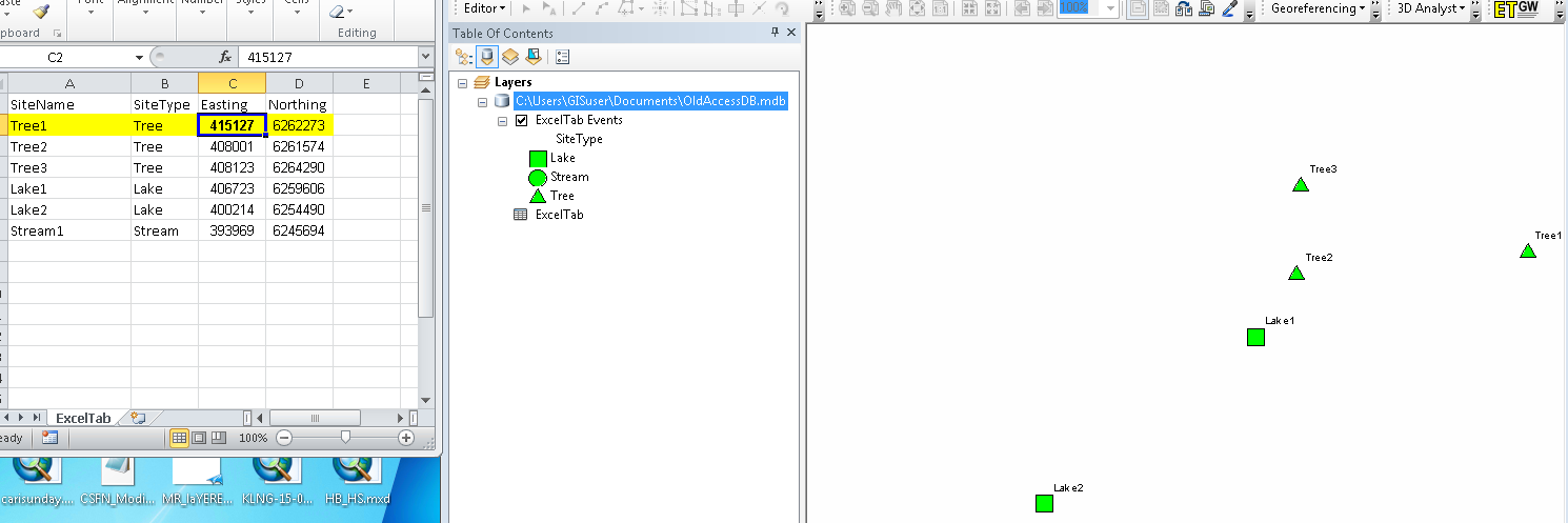 Excel and ArcMap together