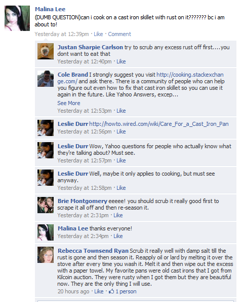 Facebook Conversation Demonstrating Effective Promotion of a Service