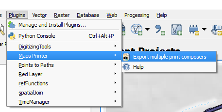 opening Maps Printer plugin from QGIS