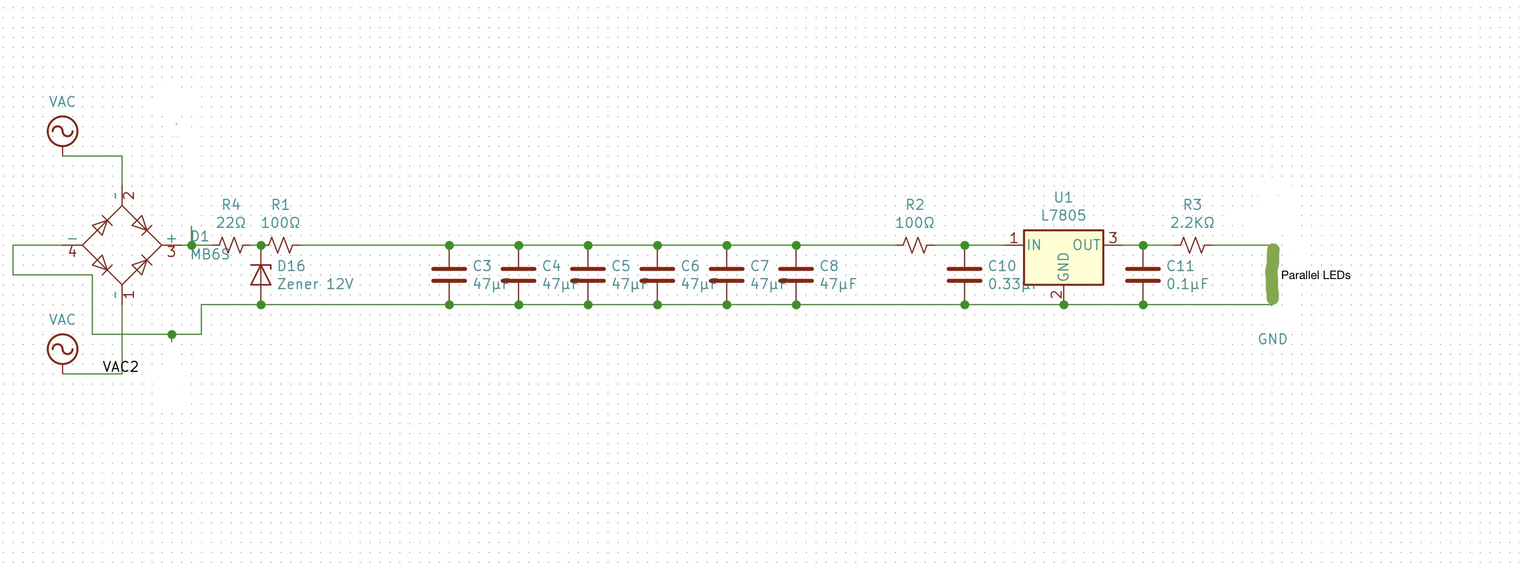 simple circuit for LED lights