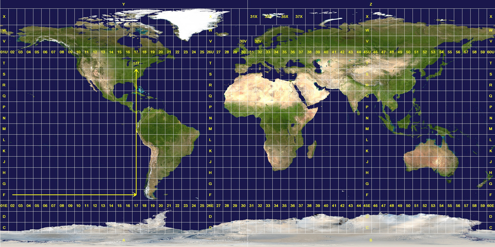 UTM zone map