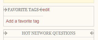 Favorite tags sidebar