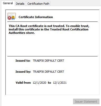 Certificate error (CA Root certificate is not trusted)