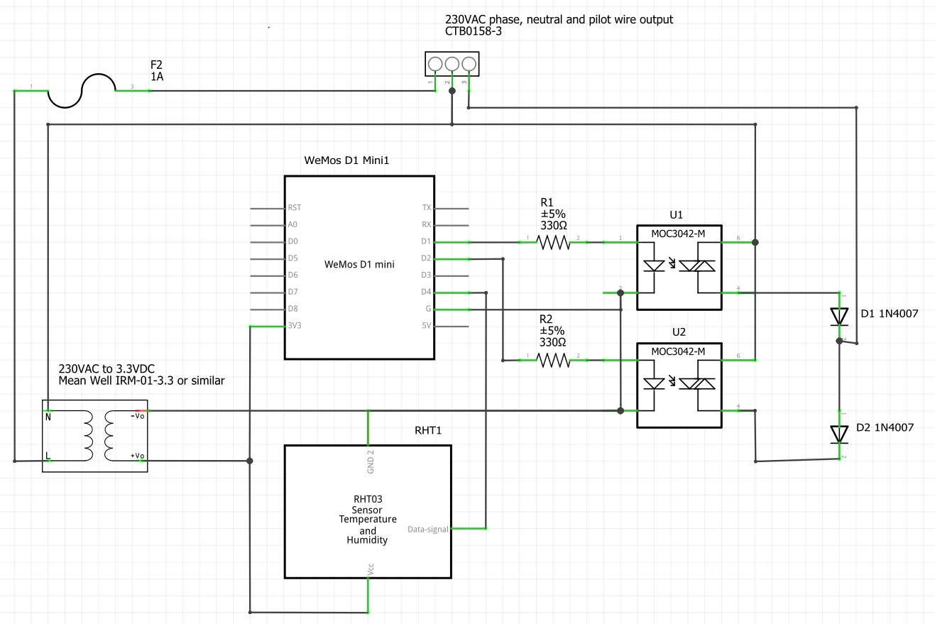 Pilot wire heater controller