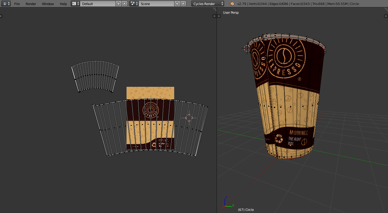 note I made a seam over the fold i created by scaling along the normals and adding edge loops to the corners to add thickness to the bulge. I did this before the added the texture.