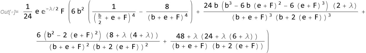 Results of integration for x = 3