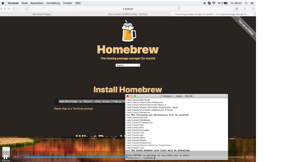 installed homebrew