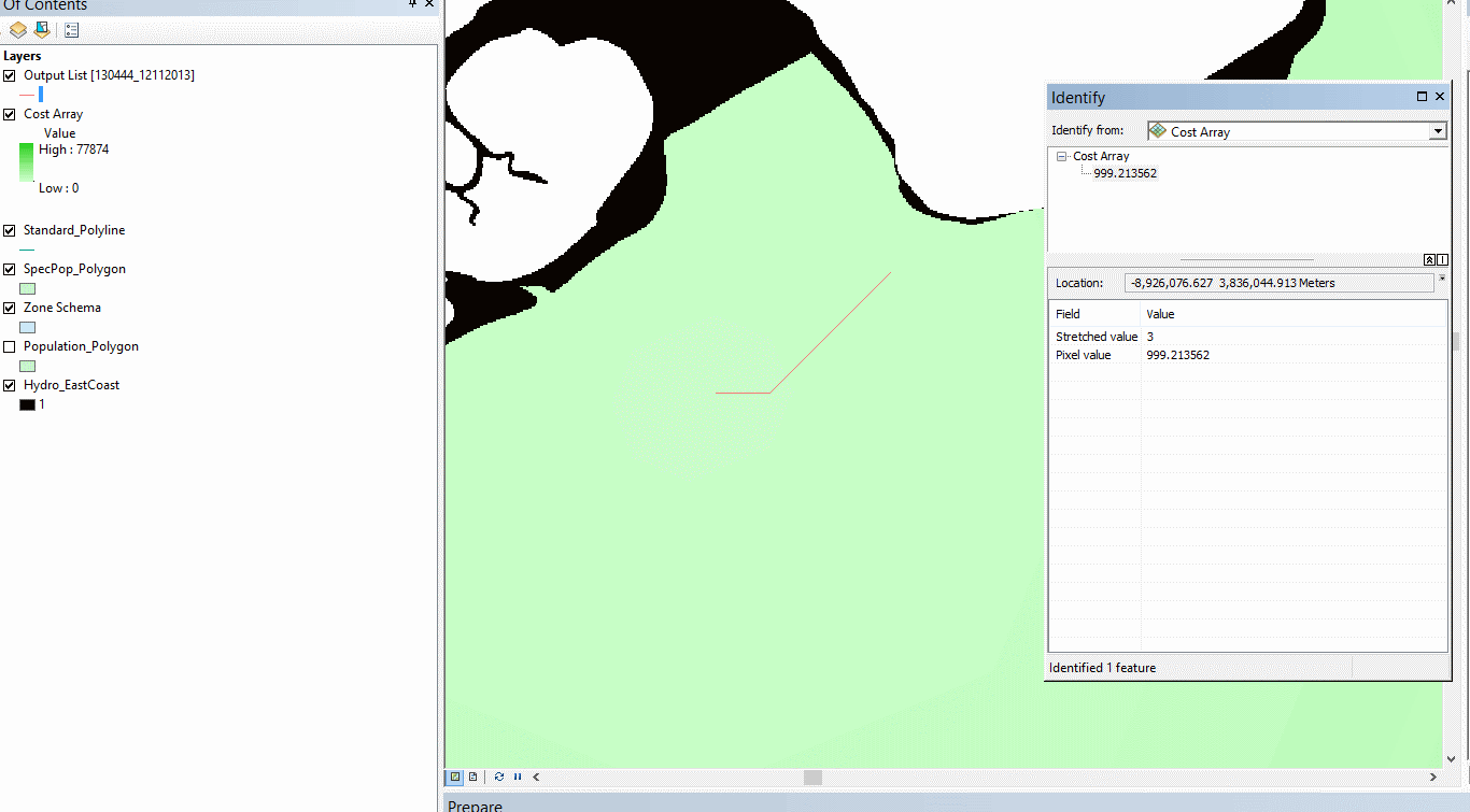 cost array with Nodata ignored!