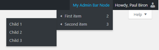 node display with short item titles