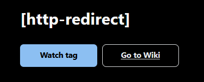 The tag page for [http-redirect] which shows no description at all, although it has an excerpt.