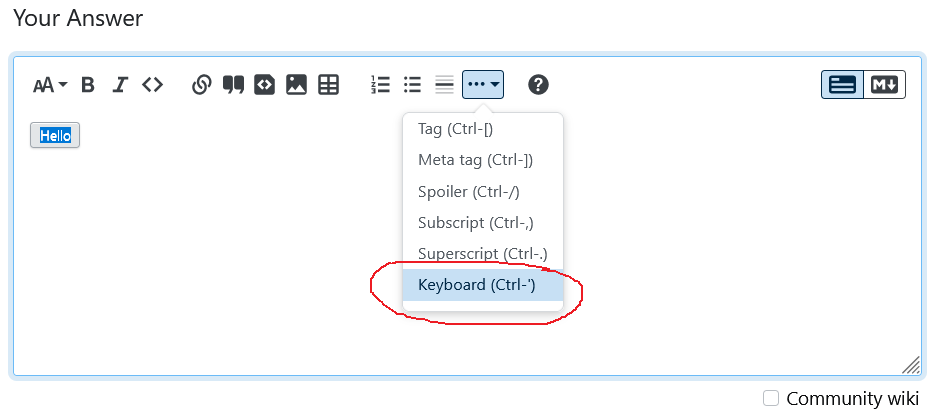 Keyboard shortcut added - image