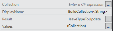 BuildCollection<String> Properties 1