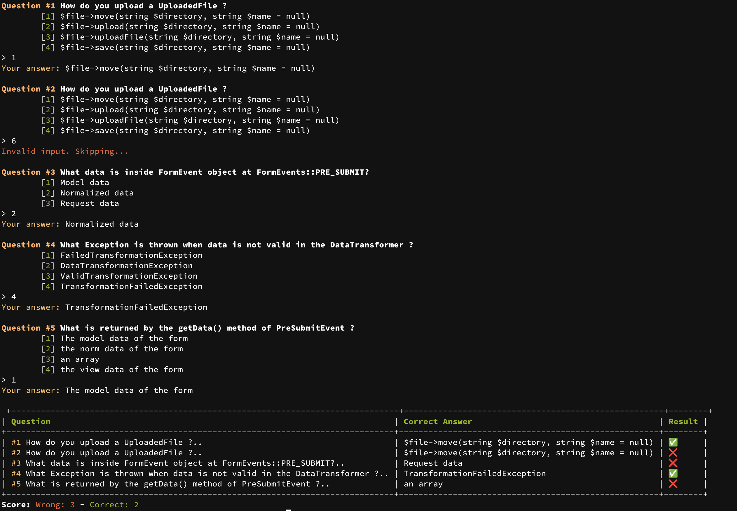 Python3 quiz interface 2