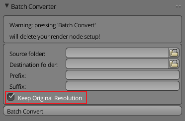 batch convert settings