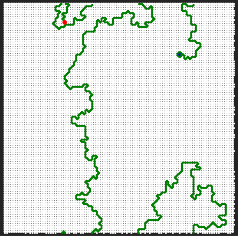 Illustration of a diameter of a torus graph spanning tree