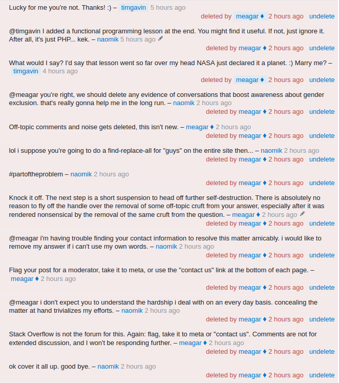 Screenshot of comment thread