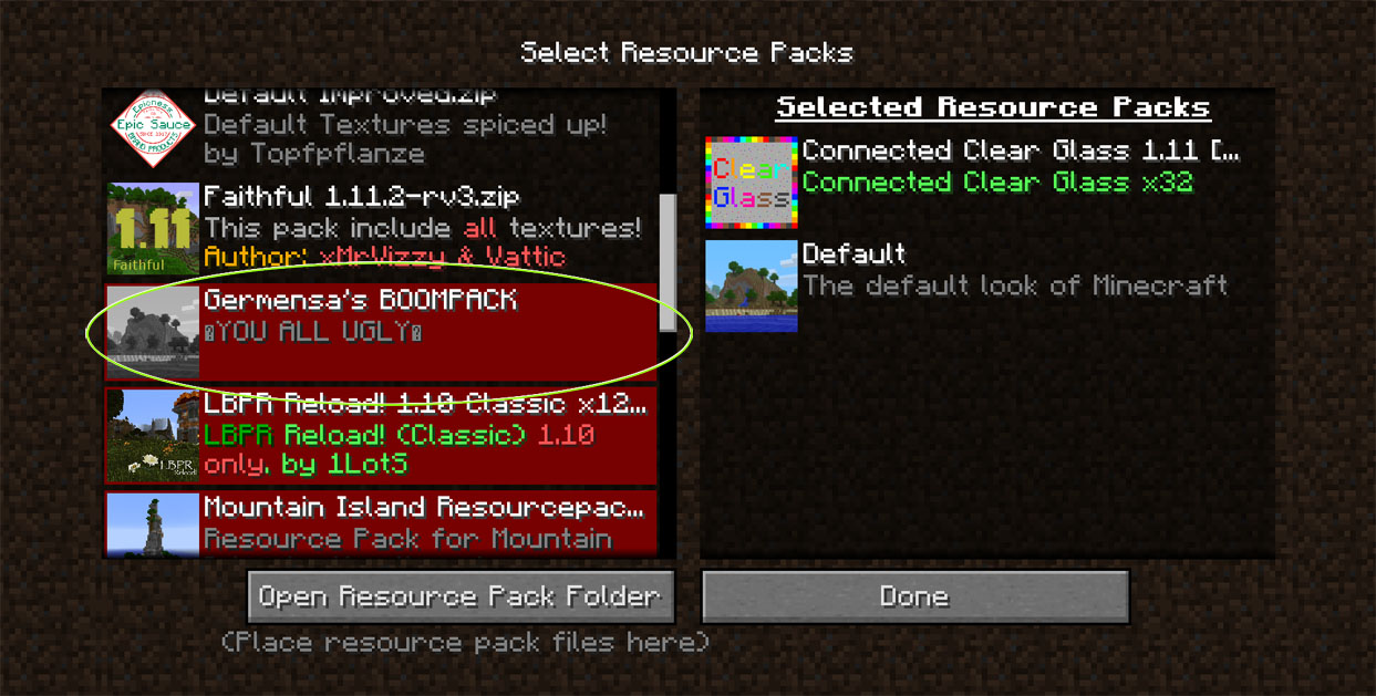 Resource pack